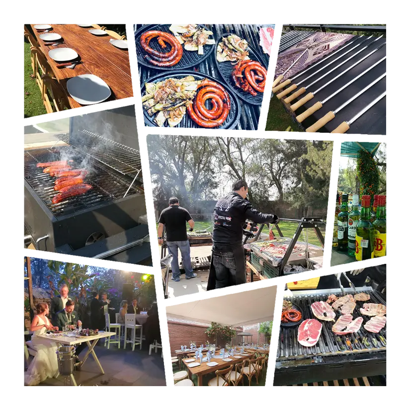 Parrillero preparando cortes premium a domicilio en un evento en CDMX